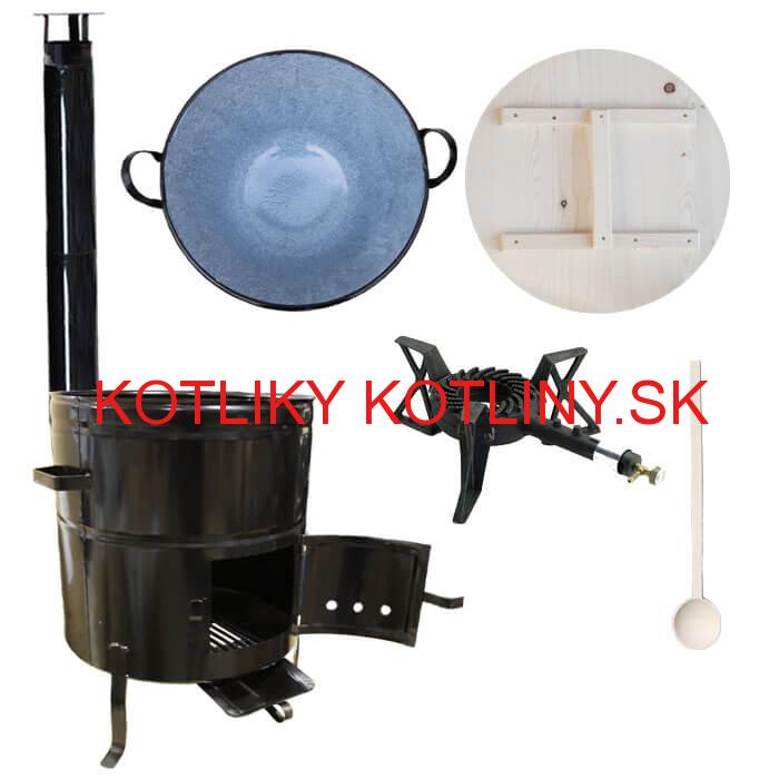 Zabíjačkový smaltovaný kotol 100 L, kovová kotlina 60 cm, horák 7 kW + vareška