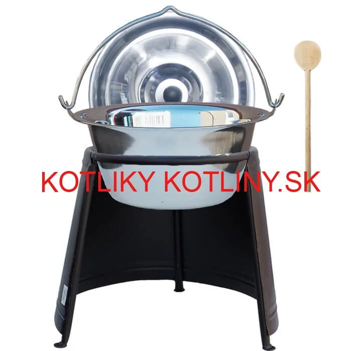 Nerezový kotlík 14 L (0,8 mm) + pokrievka + chránič plameňa