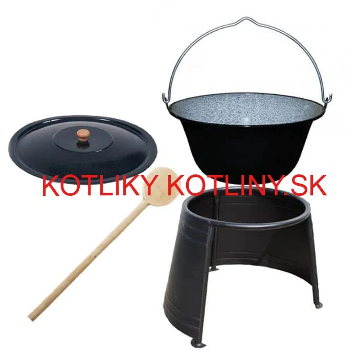 Smaltovaný kotlík 10 L (1,2 mm) + pokrievka + chránič plameňa