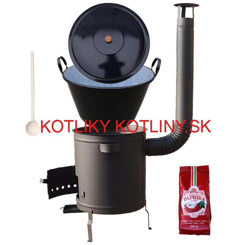 Smaltovaný kotol 60 L + hrubostenná kotlina 53 cm (1,5 mm) STRONG PLUS 600 + sladká paprika 250 g