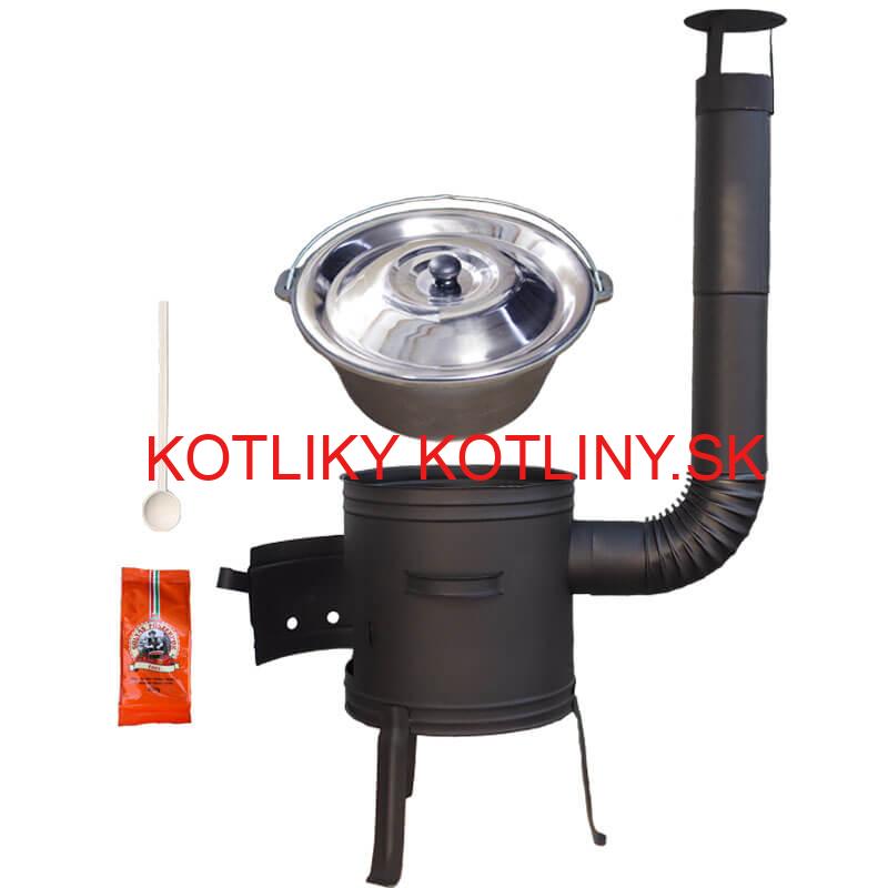 Liatinový kotlík 10,8 L + kotlina 33 cm (1 mm) + žiaruvzdorná farba Plus 700