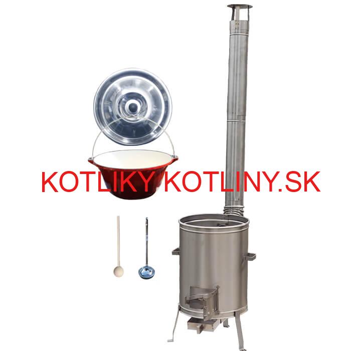 Liatinový kotlík so smaltovanou úpravou 10,8 L + Nerezová kotlina 33 LUX