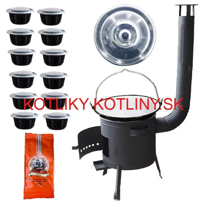 Smaltovaný kotlík 25 L (1,2 mm) + nerezová kotlina 45 cm (1,5 mm) STRONG CLASSIC