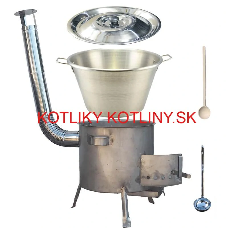Nerezový kotol 40 L (1,2 mm) INOX + nerezová kotlina 45 cm (1,5 mm) STRONG CLASSIC