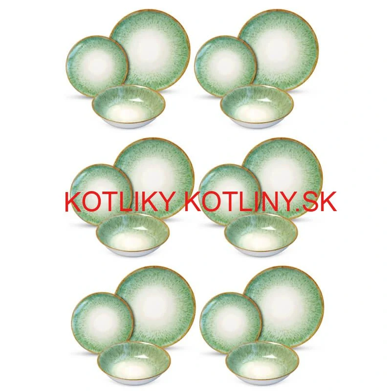 Súprava keramických tanierov 18 ks GREEN
