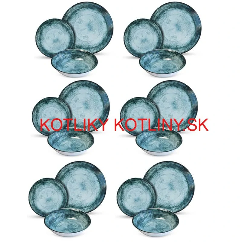 Súprava keramických tanierov 18 ks BLUE