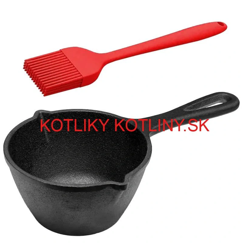 Liatinová rajnica (kastról) 0,5 l + silikónová maslovačka
