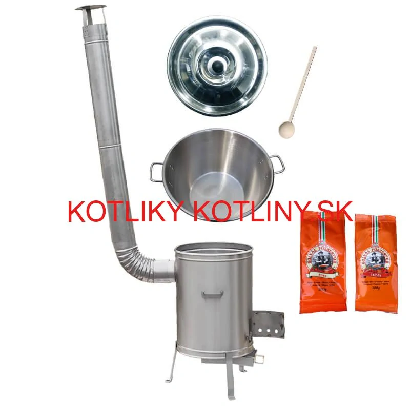 Nerezový kotol 40 L + nerezová kotlina 45 cm LUX + paprikové korenie na guláš