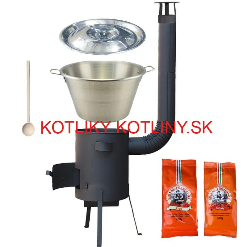 Nerezový kotol 40 L + žiaruvzdorná kotliny 45 cm PLUS 600 4 MM + paprikové korenie na guláš