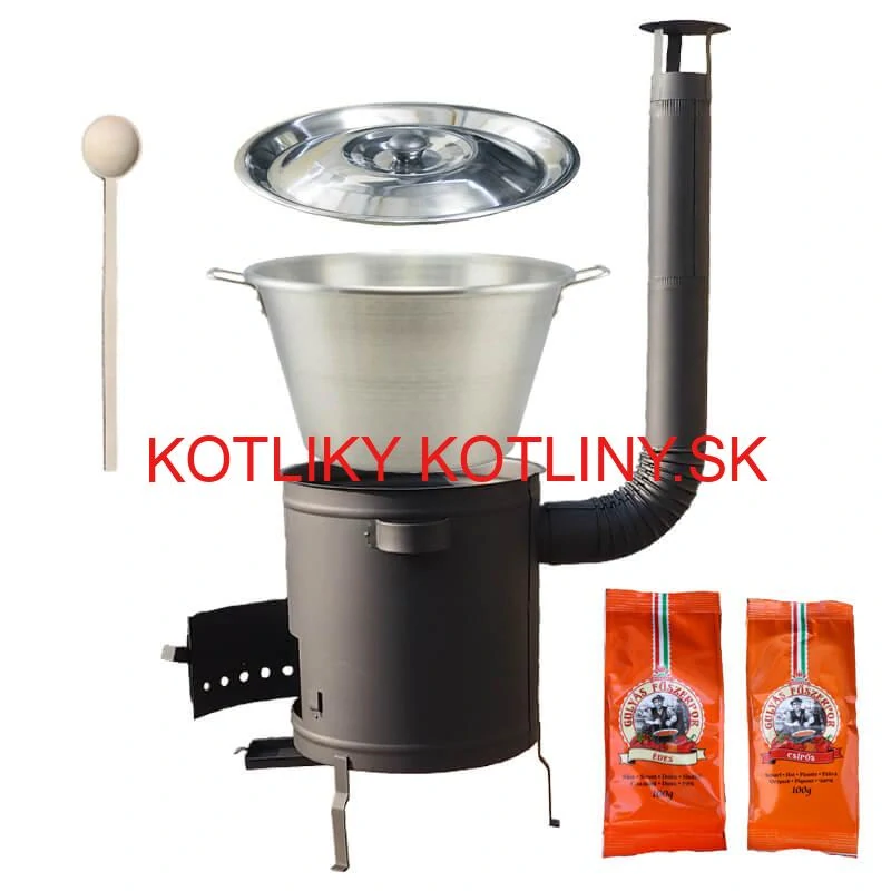 Nerezový kotol 40 L + Hrubostenná kotlina 45 cm (1,5 mm) STRONG Plus 600 + paprikové korenie na guláš