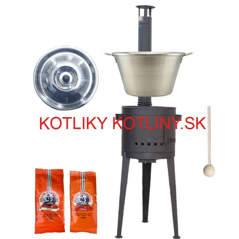 Nerezový kotol 40 L + vysoká kotlina 47 cm (2,0 mm) HODO Plus 600 + paprikové korenie na guláš