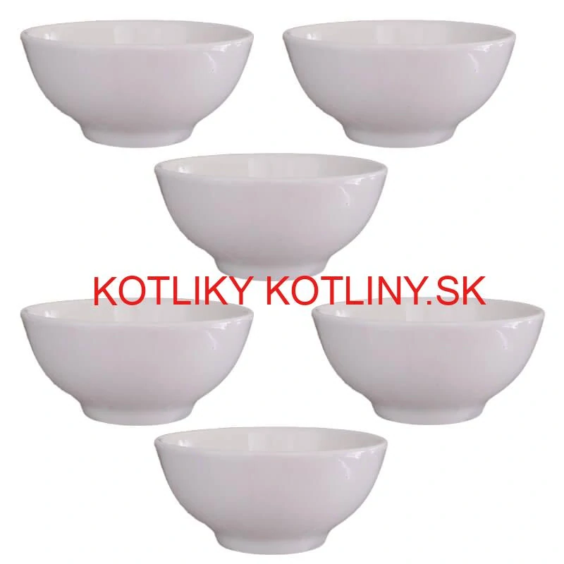 Keramické misky na servírovanie gulášu 15 cm 6 ks biele