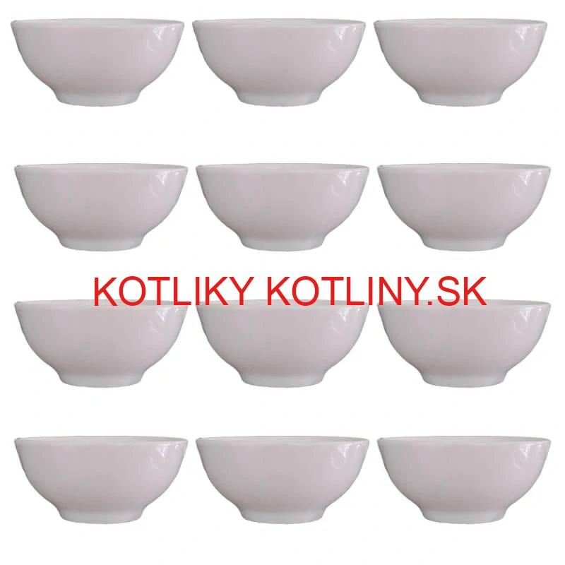 Keramické misky na servírovanie gulášu 15 cm 12 ks biele