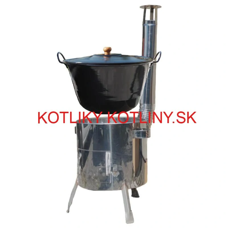 Smaltovaný kotol 60 L + nerezová kotlina 53 cm LUSTRO
