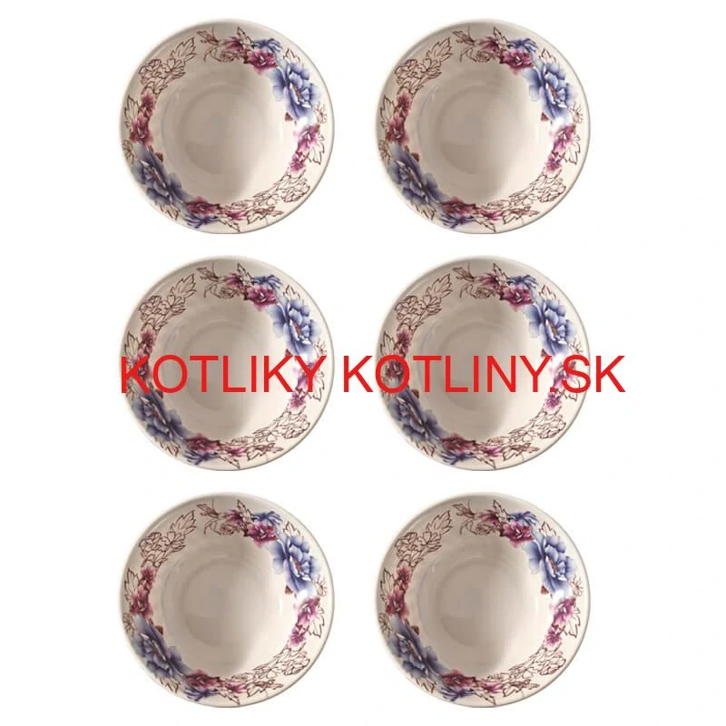 Plastová miska s kvetinovým vzorom (750 ml) – teraz v sade 6 kusov!