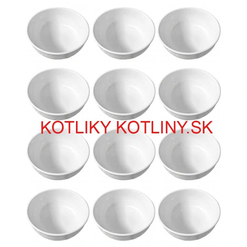 Set 12 ks: Prémiové biele misky s kamennou štruktúrou (750 ml)