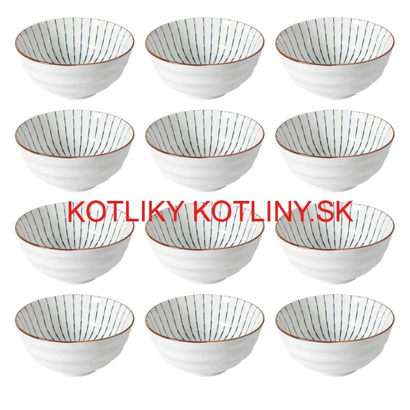 Sada 12 ks veľkých keramických misiek na guláš a polievky, 1 liter