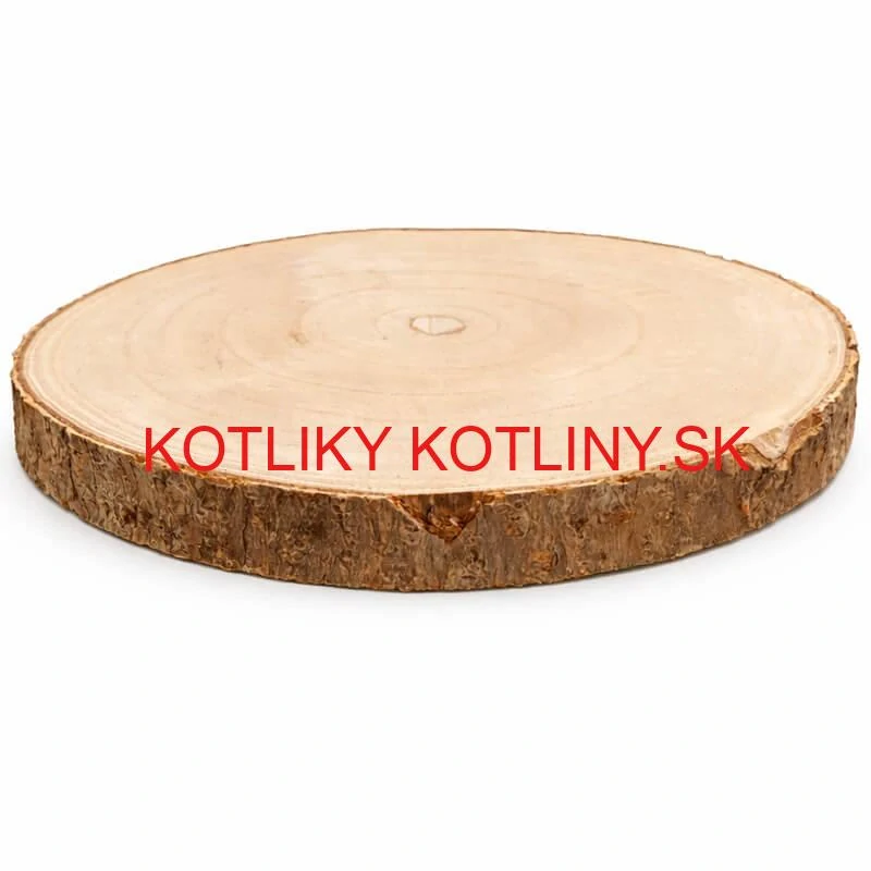 Drevený podnos z prírodného plátku dreva s kôrou Ø 20–24 cm