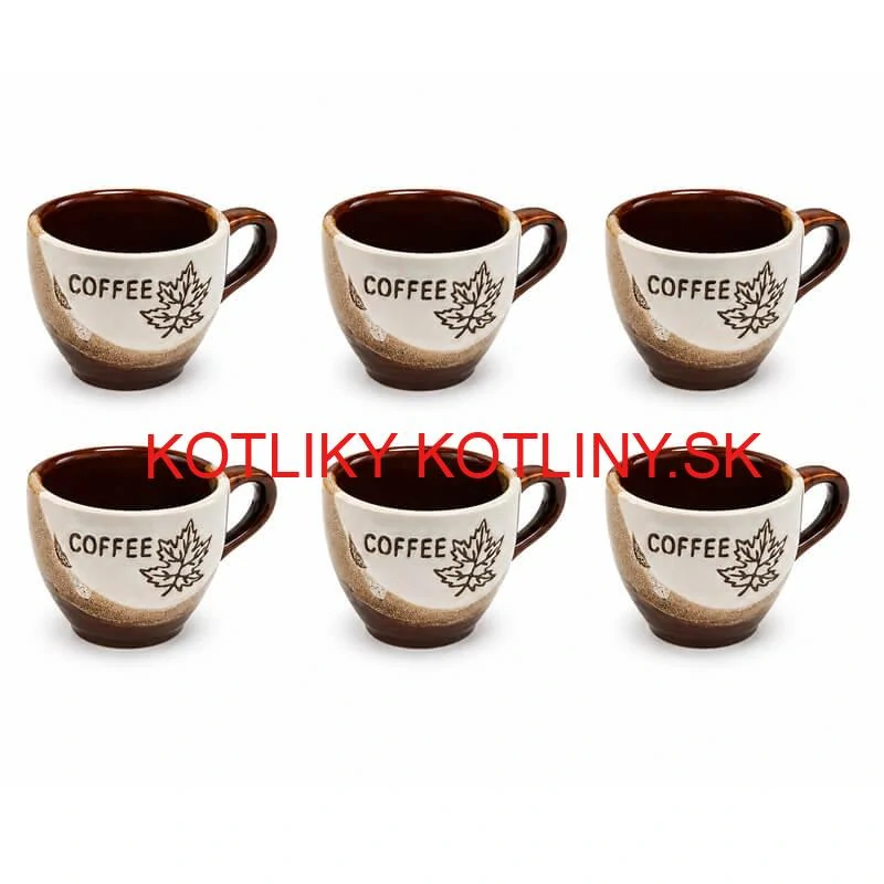 Súprava keramických pohárov na kávu 100 ml 6 ks