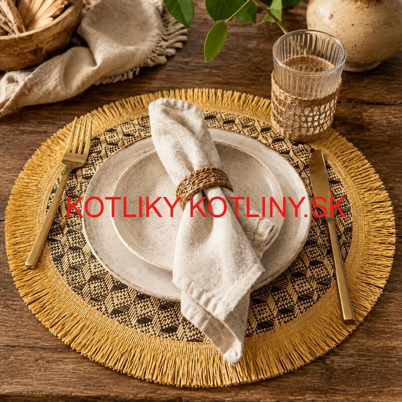 Prírodná podložka pod tanier so strapcami 37 cm