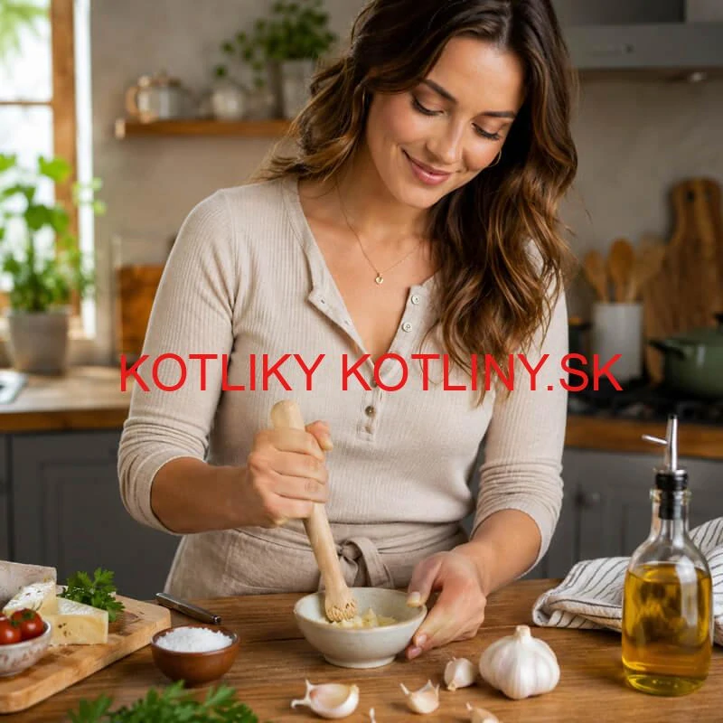 Drevený drvič na cesnak a bylinky 22 cm