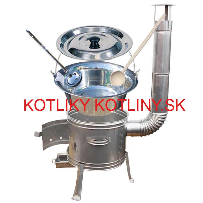 Antikorový kotlík 15 L (1,2 mm) + nerezová kotlina 36 cm + vareška a naberačka TOPLUX