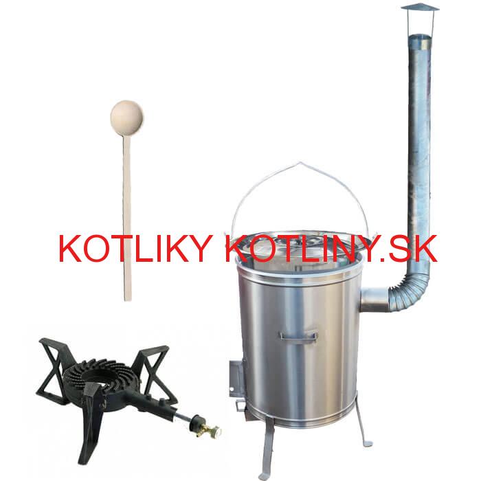 Nerezový kotlíkový set 42 LUX + antikorový kotlík 20 L (1,2 mm) + horák KEMPER