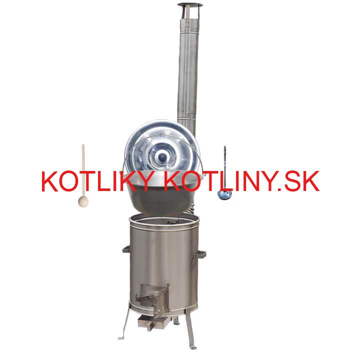 Nerezový kotlík 20 L (1,5 mm) + nerezová kotlina 42 cm + vareška a naberačka LUX