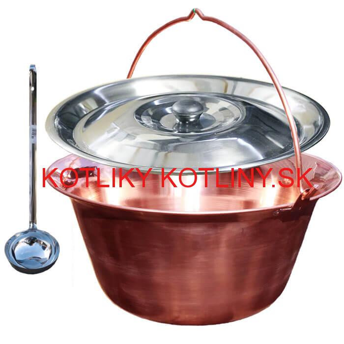 Medený kotlík 30 L + nerezová pokrievka