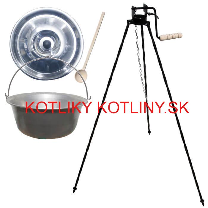 Nerezový kotlík 15 L (1,5 mm) + stojan s kladkou VAR