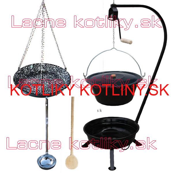 Smaltovaný kotlík 30 L (1,2 mm) + smaltovaná panvica + prenosné ohnisko
