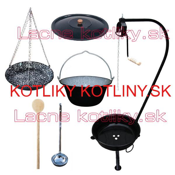 Smaltovaný kotlík 30 L (1,2 mm) + smaltovaná panvica + prenosné ohnisko