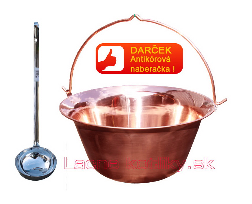Medený kotlík 20 L + antikórová naberačka
